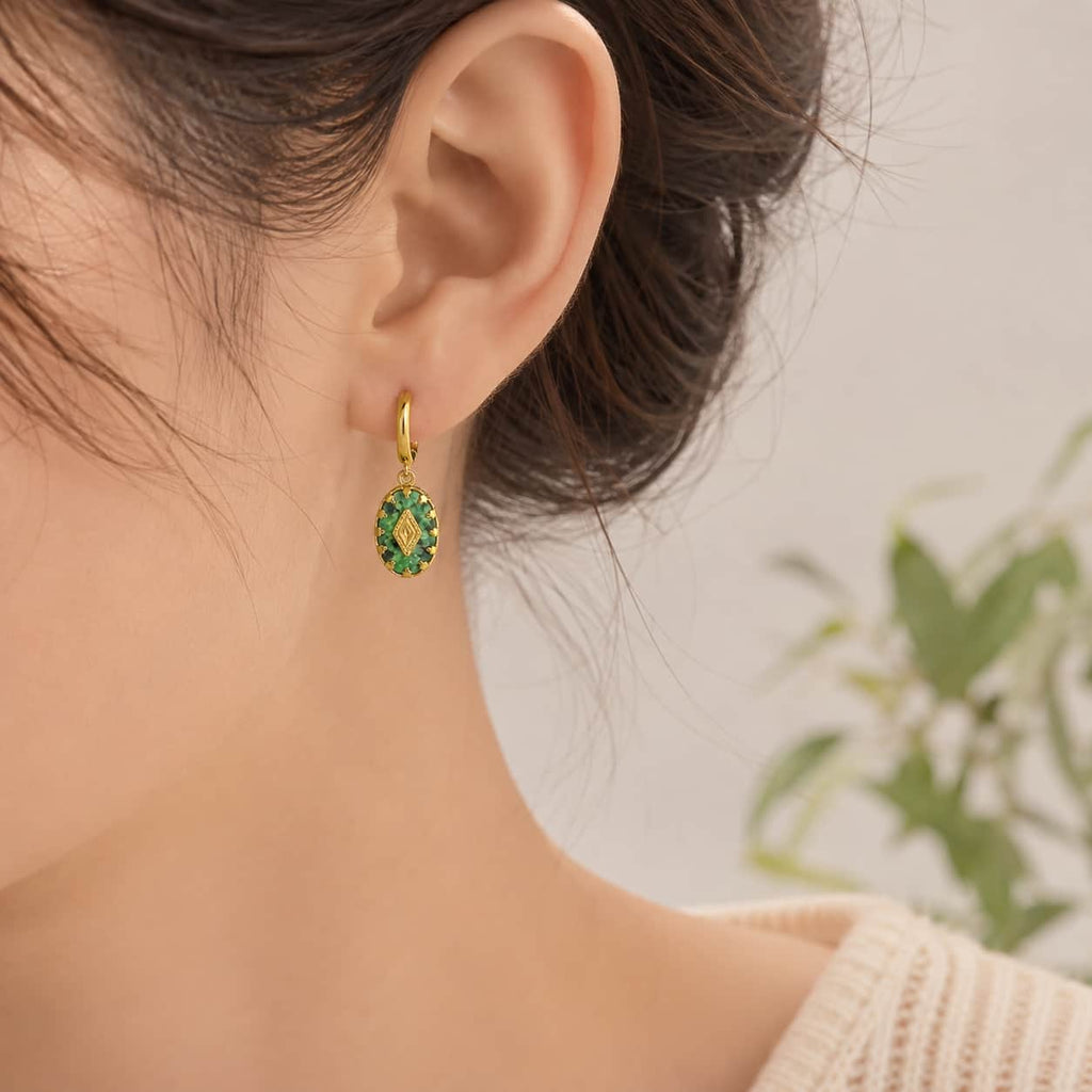 Emerald Relic Hoop Earrings