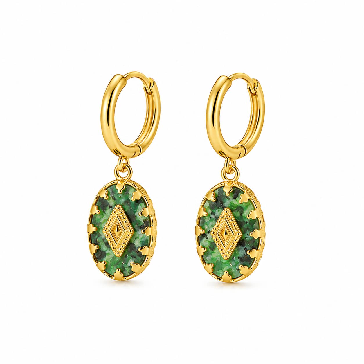 Emerald Relic Hoop Earrings