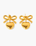 Amorette Bow Heart Earrings
