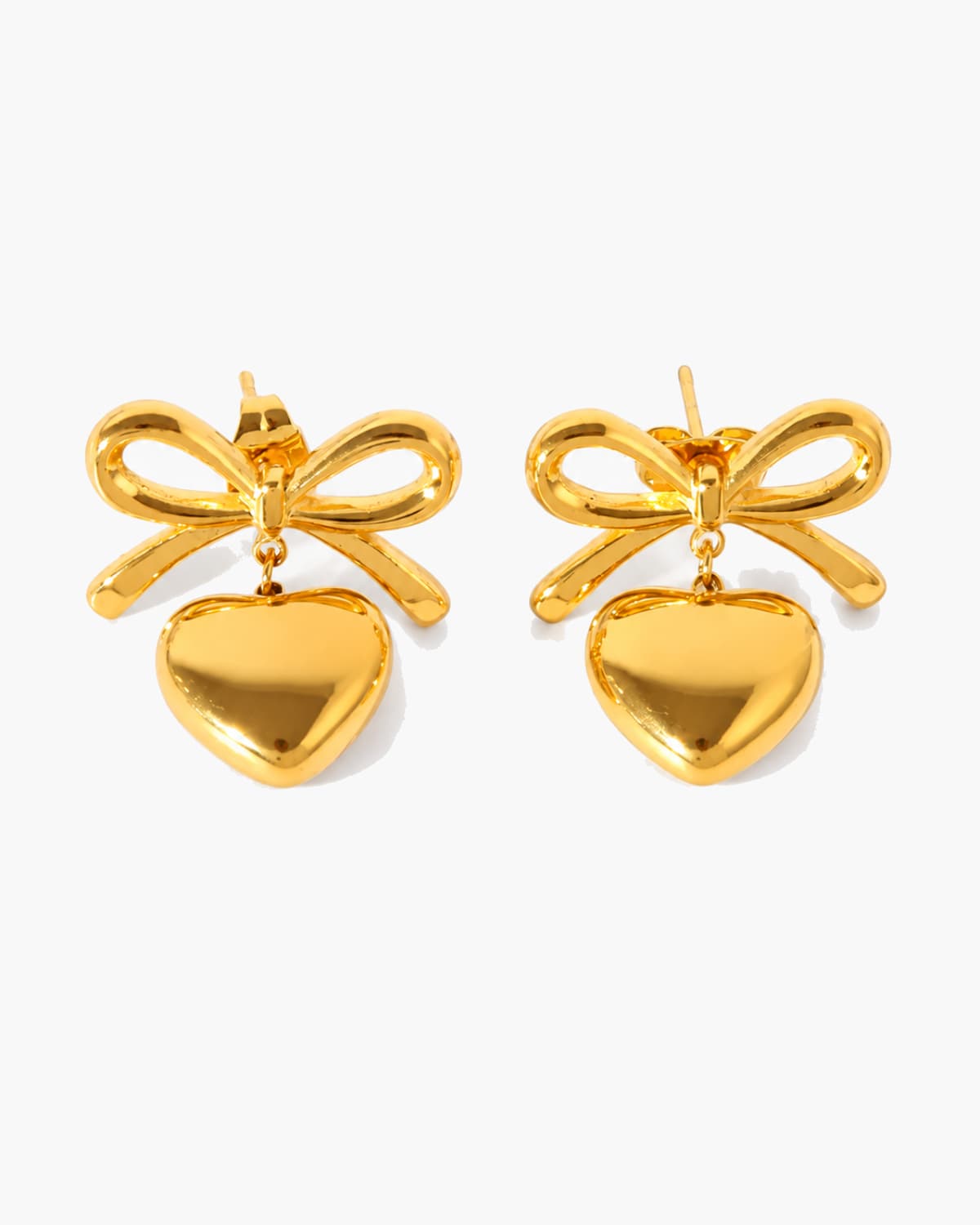 Amorette Bow Heart Earrings