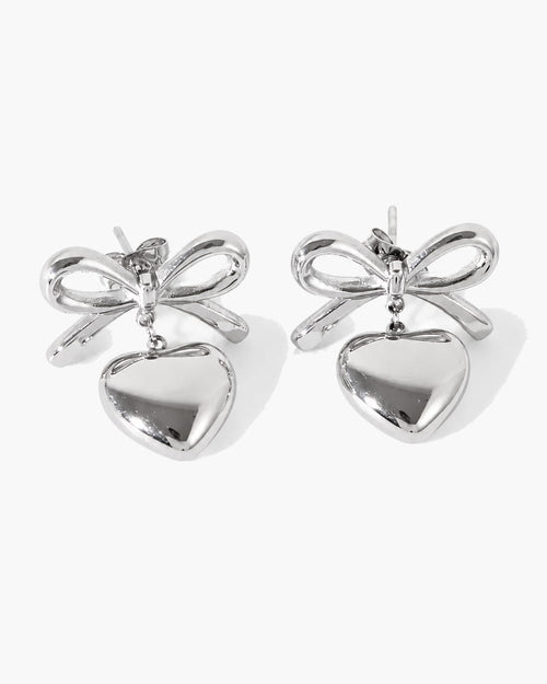Amorette Bow Heart Earrings