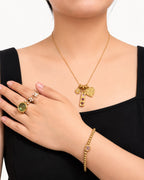 Halskette mit Amorette Herz-Charm-Anhänger