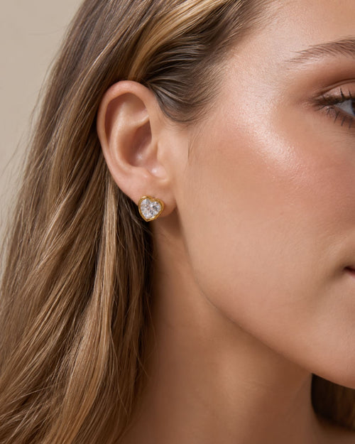 Amoria Crystal Heart Stud Earrings