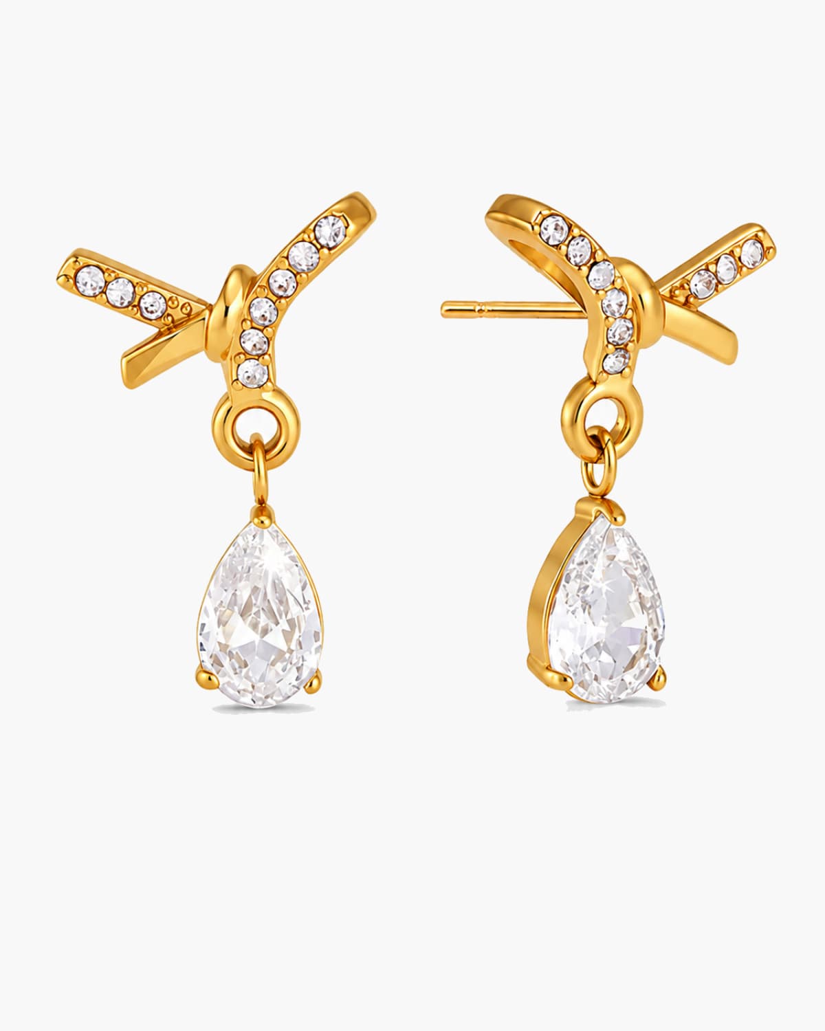Aveline Crystal Bow Drop Earrings