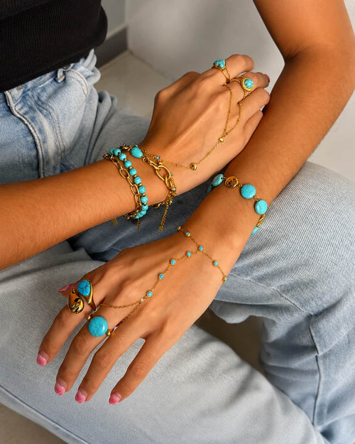 Azure Tide Hand Chain Bracelet
