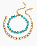 Azure Tide Layered Bracelet Set