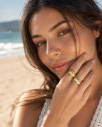 Baguette Crystal Wide Band Ring