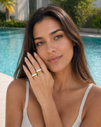 Baguette Crystal Wide Band Ring