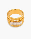 Baguette Crystal Wide Band Ring