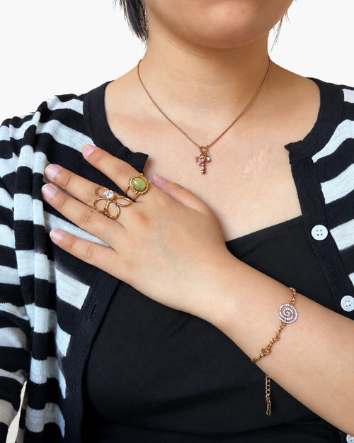 Bloom Arc Crystal Ring