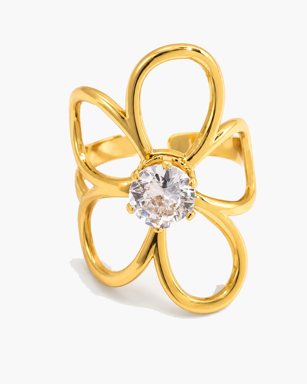 Bloom Arc Crystal Ring