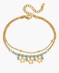 Blue Beaded Star Charm Bracelet