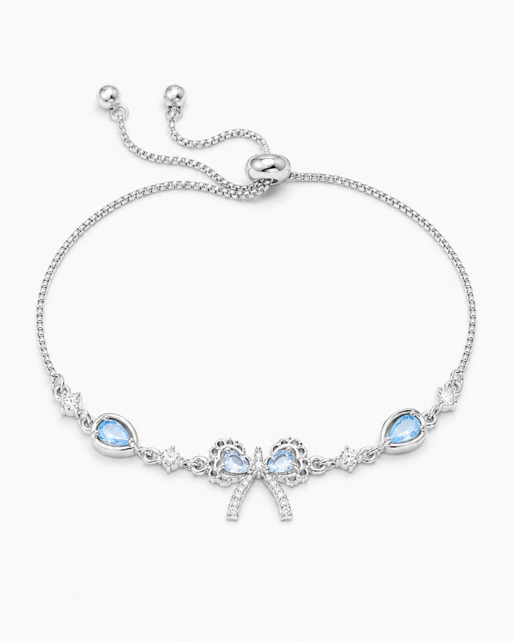 Blue Bow Teardrop Bracelet
