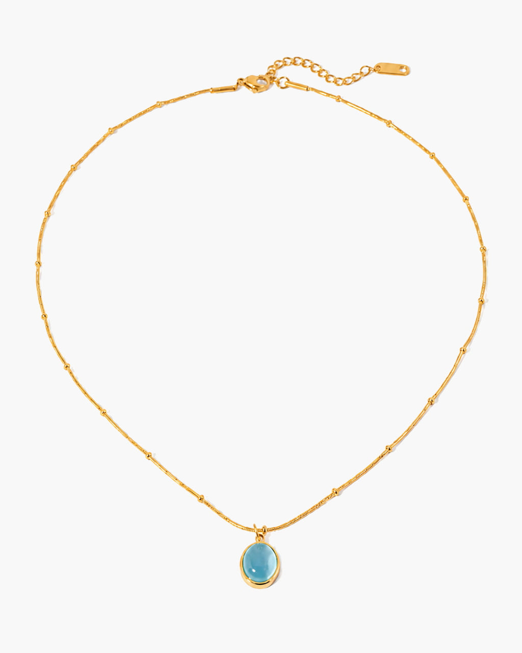 Blue Cat Eye Pendant Necklace