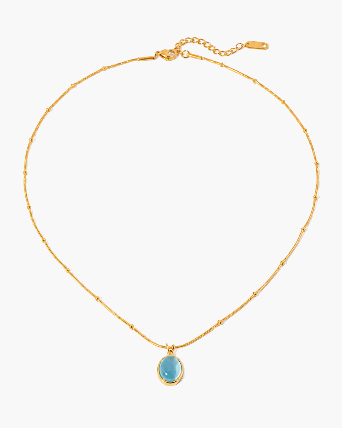 Blue Cat Eye Pendant Necklace