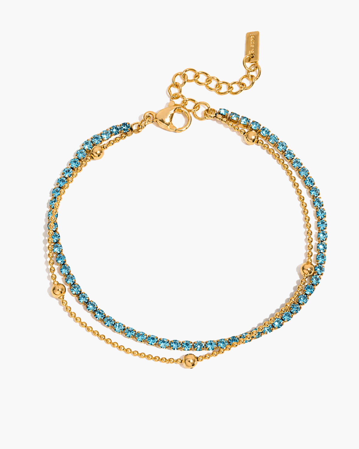 Blue Crystal Layered Tennis Bracelet