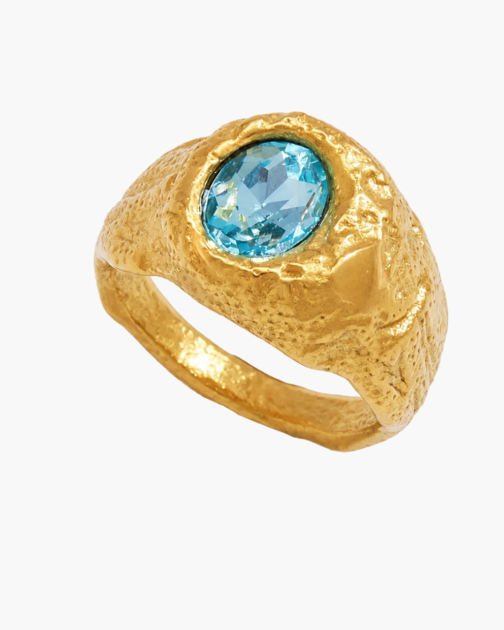 Blue Crystal Signet Ring