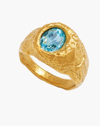 Blue Crystal Signet Ring