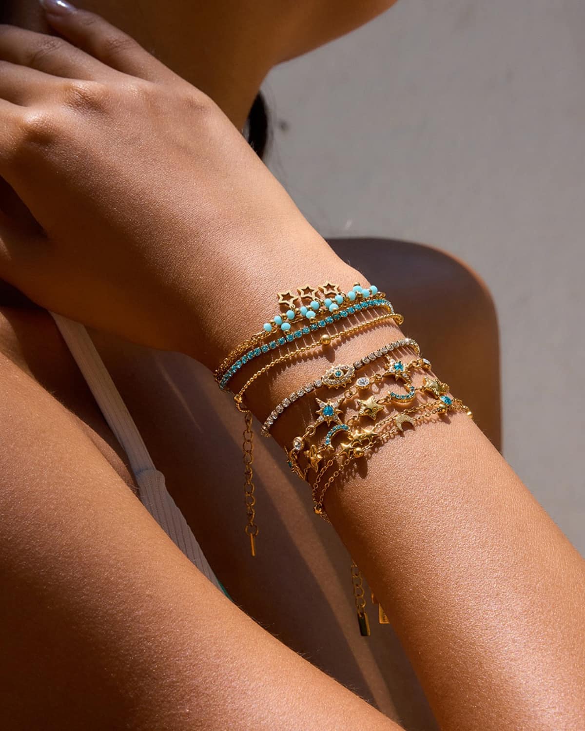 Blue Crystal Star Bracelet