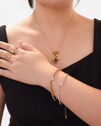 Rosa Herz-Perlenarmband