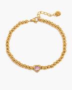 Rosa Herz-Perlenarmband