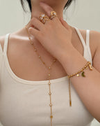 Celeste Kristall-Lariat-Halskette