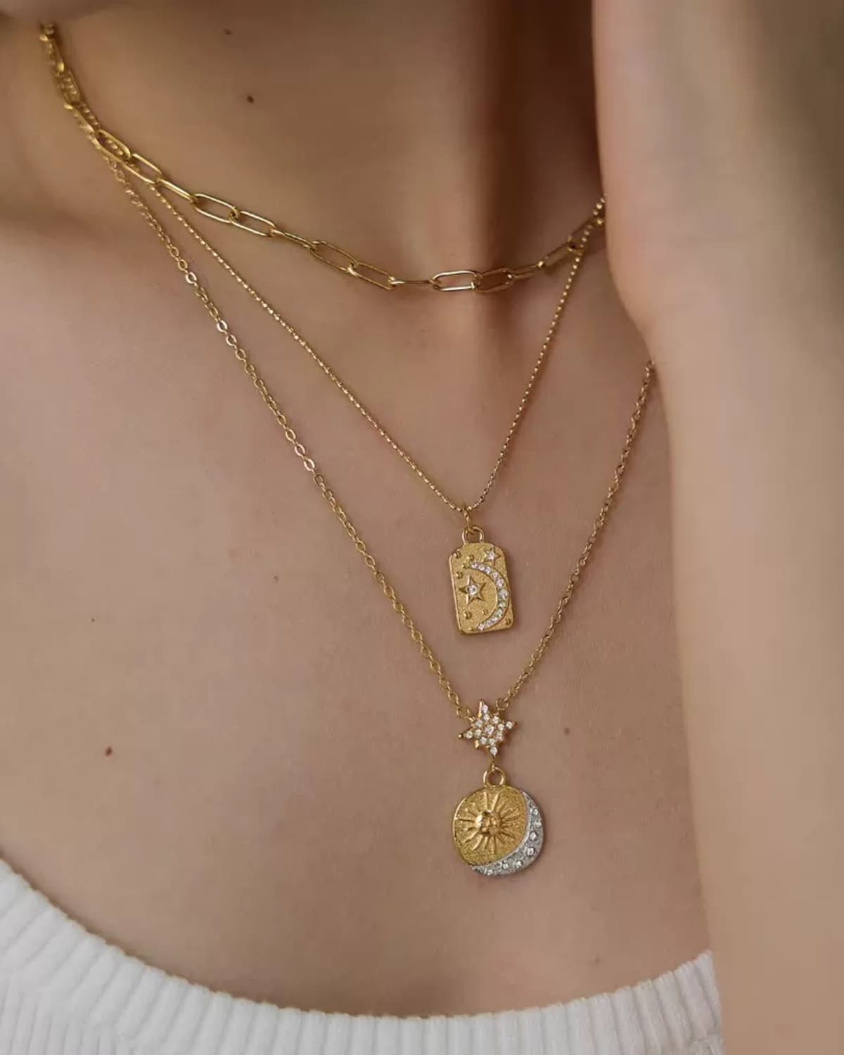 Celestial Moon Pendant Necklace