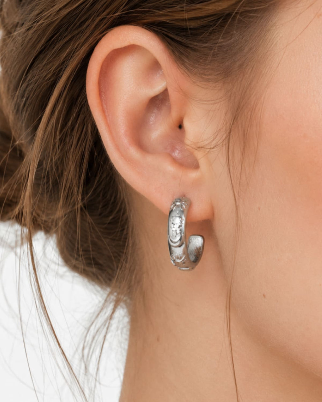 Celestine Sun Moon Hoop Earrings