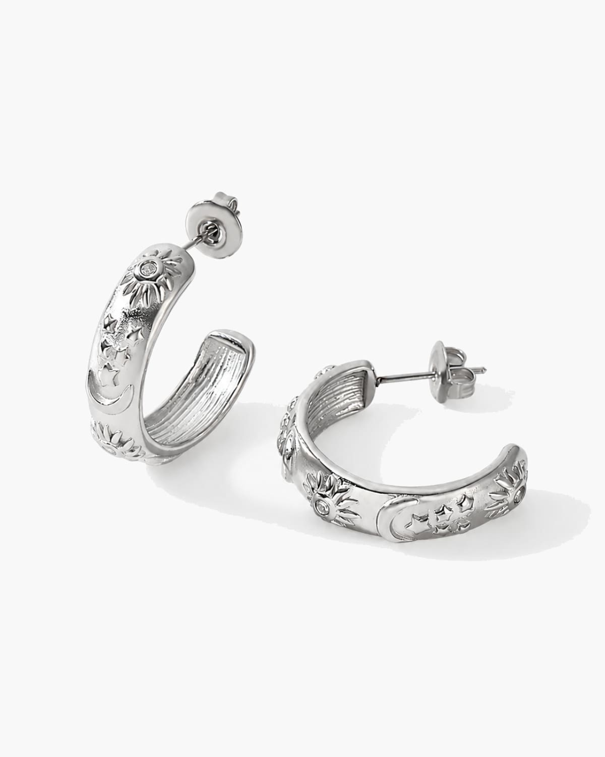 Celestine Sun Moon Hoop Earrings