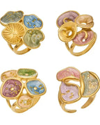 Colorful Enamel Petal Ring