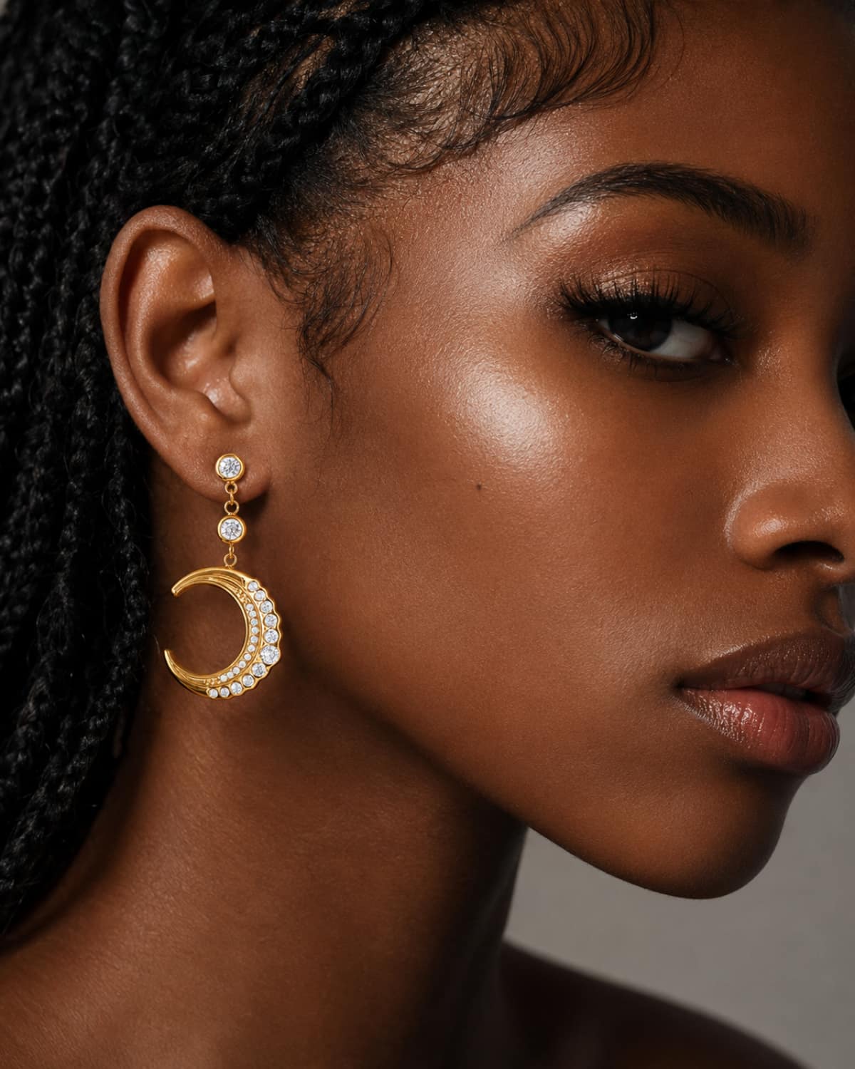 Luna Halo Drop Earrings