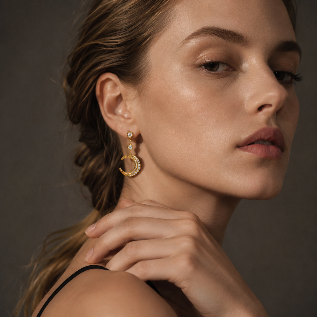 Luna Halo Drop Earrings