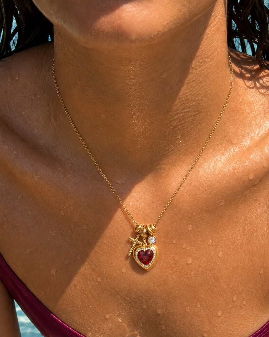 Crimson Devotion Heart Necklace
