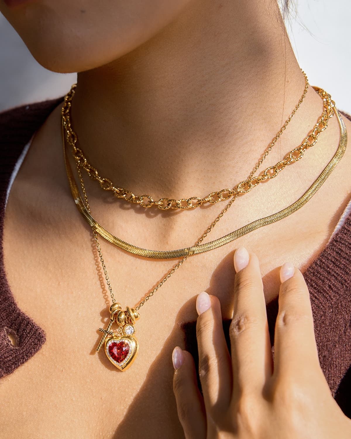 Crimson Devotion Heart Necklace