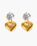 Crystal Heart Drop Earrings