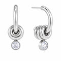 Coil Twist Crystal Hoops
