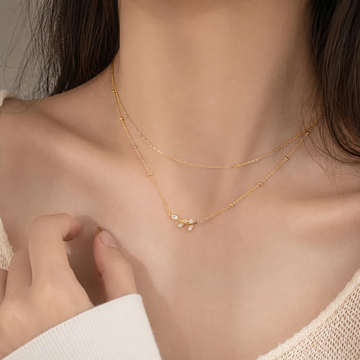 Crystal Laurel Necklace