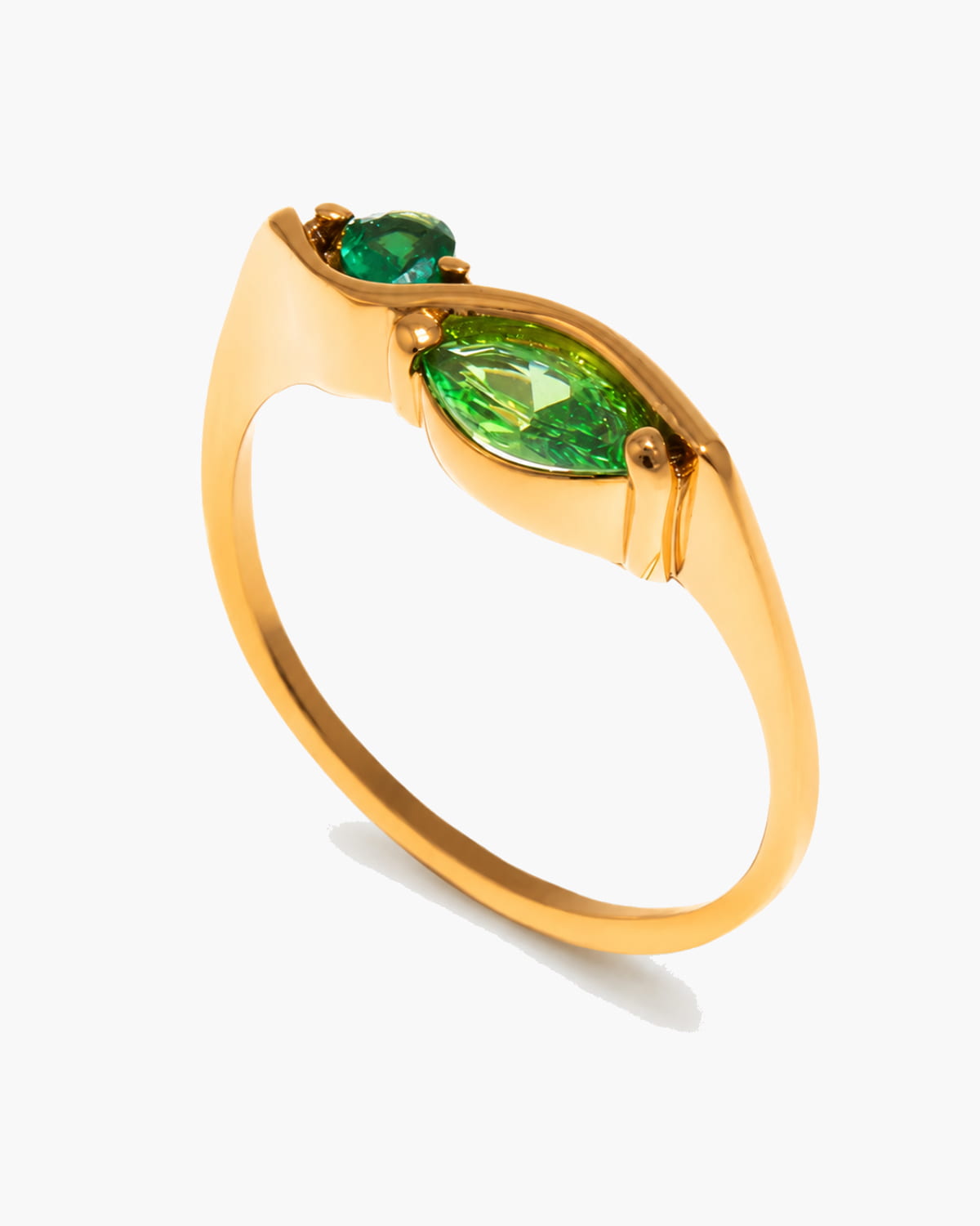 Crystal Leaf Ring