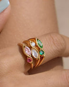 Crystal Leaf Ring