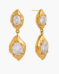 Double Crystal Drop Earrings