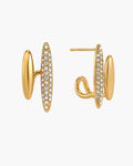 Double Oval Crystal Stud Earrings
