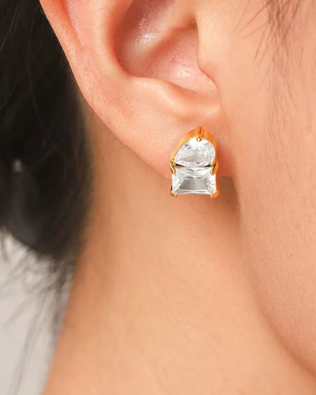 Elira Duo Crystal Stud Earrings