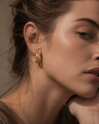 Boucles d'oreilles créoles fleuries en cristal