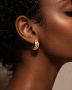 Boucles d'oreilles créoles fleuries en cristal