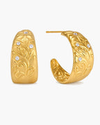 Boucles d'oreilles créoles fleuries en cristal