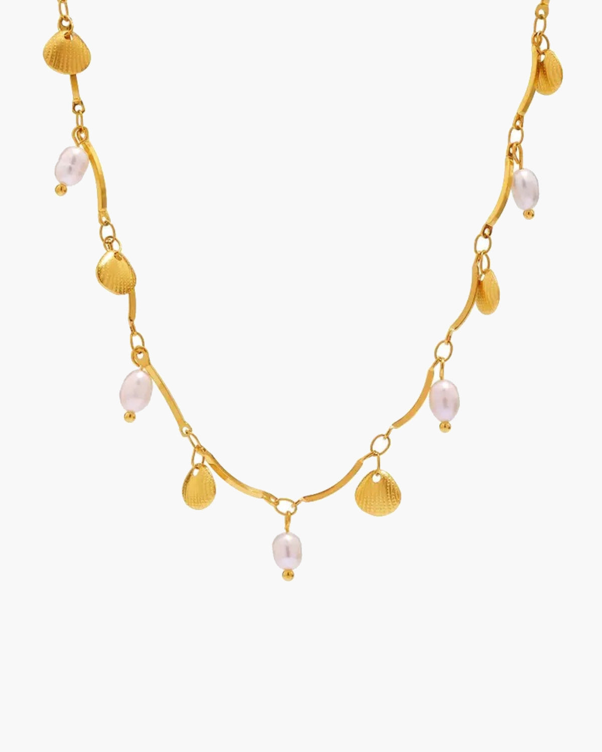 Freshwater Pearl Shell Charm Necklace