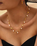 Freshwater Pearl Shell Charm Necklace