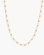 Gold Beaded Pearl Necklace
