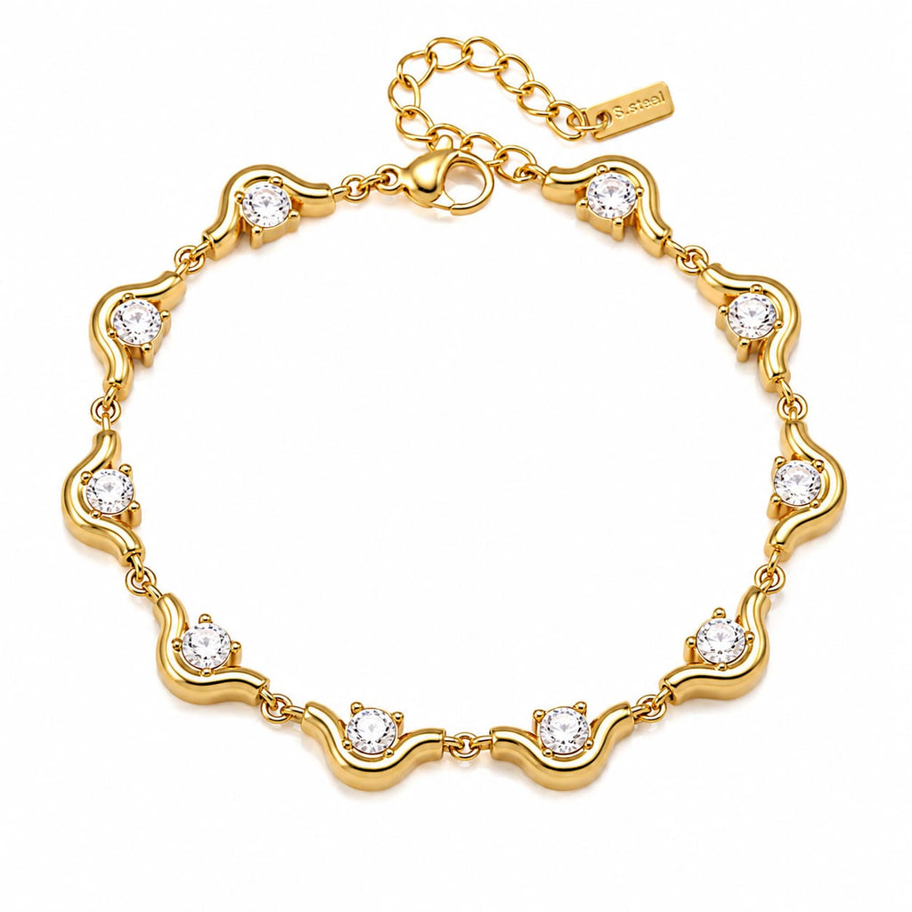 Aurelle Wave Crystal Bracelet