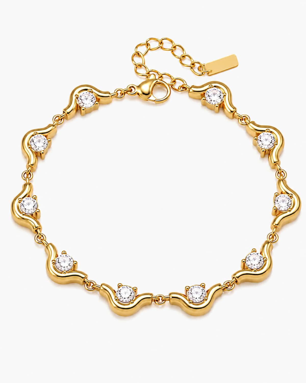 Aurelle Wave Crystal Bracelet